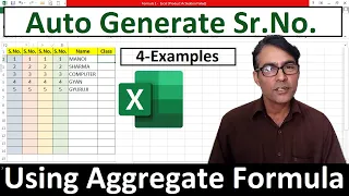 Auto Generate Serial Number Using Aggregate Formula in excel | Magic of Aggregate Formula 4 examples