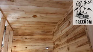 Aspen Walls at the Off Grid Cabin | Milled on the Woodland Mills HM 126