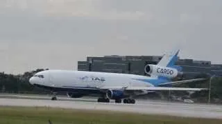LOUD!!!!!!!!!!!!!!!!!!! DC-10F TAB Cargo Takingoff from Miami International,FL