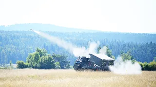 Allied rocket artillery coordinates firing during Exercise Dynamic Front 2022