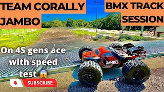 Team Corally Jambo on 4S BMX track session with shocking speed test on 4S LiPo‼️