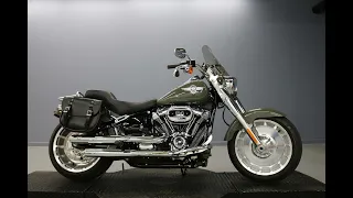 An Amazing 2021 Harley-Davidson Softail Fat Boy 114 FLFBS With Low Miles In Deadwood Green For Sale