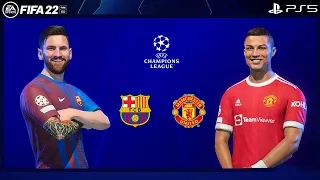 FIFA 22 - Barcelona Vs Manchester United Ft. Messi, Lewandowski, Ronaldo, | Gameplay