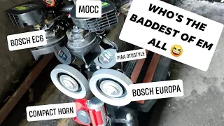 PIAA Bosch Europa EC6 MOCC Compact Horn Sound Comparisons