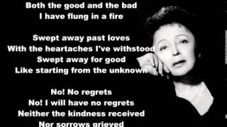 Edith Piaf - Non Je ne regrette rien English Translation