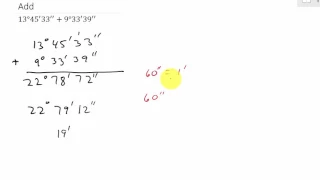 Operations With Angles In Degrees Minutes Seconds