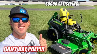 My First Time Cutting the Freedom Factory's NEW GRASS!! + Prepping to Drift the Asphalt Renovations!