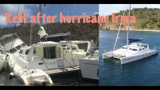 Repairing 50ft Catamaran after hurricane Irma