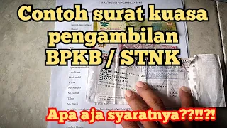 Contoh surat kuasa pengambilan BPKB