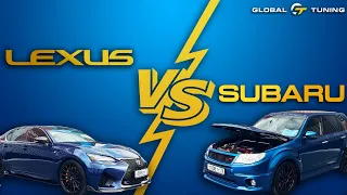 Subaru vs Lexus. Жарим по городу