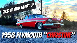 1958 Plymouth Belvedere "CHRISTINE" Pick up and Start up.