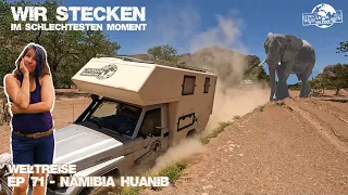 FESTGEFAHREN UND EINEN ELEFANTEN IM NACKEN! Namibia - Overlandingafrica | Weltreise EP71