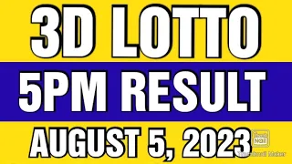 AUGUST 5, 2023 3D LOTTO RESULT TODAY 5PM RESULT | PCSO 3D LOTTO SWERTRES RESULT
