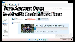 How to burn autorun thesis file to cd with customized icon