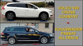 SLIP TEST - Volvo V60 Cross Country AWD & Volkswagen Passat Alltrack 4Motion  @4x4.tests.on.rollers