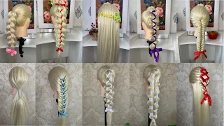 10 КРАСИВЫХ ПРИЧЕСОК С ЛЕНТАМИ | ПРИЧЕСКИ НА КАЖДЫЙ ДЕНЬ | BEAUTIFUL EVERYDAY HAIRSTYLES WITH RIBBON