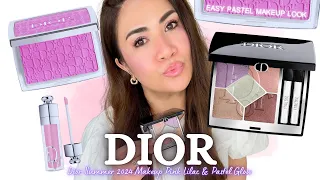 NEW DIOR MAKEUP 💜 DIOR BLUSH PINK LILAC & DIOR PASTEL GLOW EYESHADOW PALETTE TRY ON!