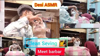 Clean Seving💆Hend Message Relaxing Desi ASMR Meet Barbar | #tharepy #barbershop #cleaning #indian |💇