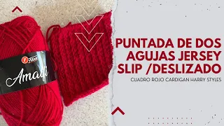 Puntada de dos agujas Jersey Slip / Deslizado - Cuadro rojo Cardigan Harry Styles