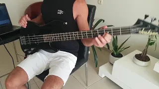 Nirvana - Smells Like Teen Spirit Bass Solo Cover with TABS on screen