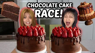 HUGE CHOCOLATE CAKE RACE EATING COMPEITITION! WEEK IN THE LIFE 먹방