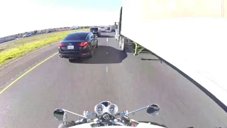 Crash ahead? Motorcyclist given a lawful order by police.