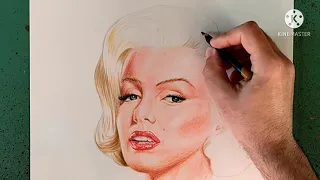 Мэрилин Монро, портрет карандашами/Merilin Monroe drawing