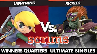 Scrims Showdown 46 Winners Quarters - Lightning (Toon Link) Vs. Rickles (Ganondorf) SSBU Ultimate