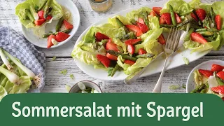 Sommersalat mit grünem Spargel und Erdbeeren | REWE Deine Küche