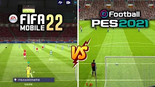 FIFA Mobile 22 VS PES 2021 Mobile - Full Comparison Gameplay