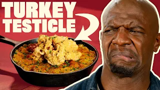 Terry Crews Eats Turkey Testicles While Popping Pecs