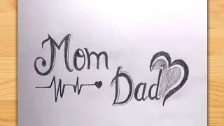 How To Make Mom Dad Tattoo Design For On Paper | Mom Dad Tattoo Drawing