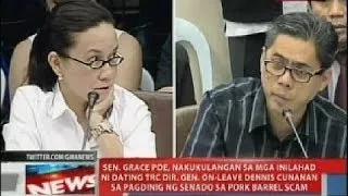 NTVL: Sen. Poe, nakukulangan sa mga inilahad ni Cunanan sa pagdinig ng senado sa pork barrel scam