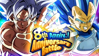 ALL MISSIONS CLEAR! 8th Anniversary Battle Stage 6 vs SSBE VEGETA & UI GOKU | DBZ Dokkan Battle