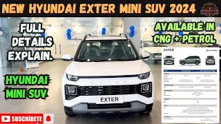 Hyundai EXTER 2024 || Walk around with Full Features Explain.  || Mini SUV || Hyundai EXTER SX.