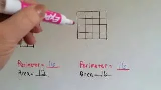 Grade 3 Math #11.9, Same Perimeter Different Area