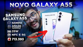 CHEGOU! Galaxy A55 é o novo SUCESSO da Samsung! Câmera, potência e Bonitão! Unboxing
