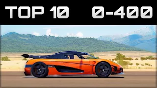 TOP 10 FASTEST 0-400 CARS | Forza Horizon 3 | Insane Accelerations!