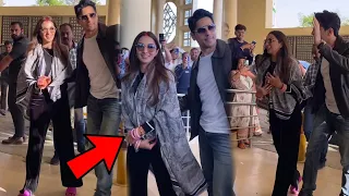 Kiara Advani Pink Choorah And Red Maang First Appearance After Wedding With Hubby Sidharth