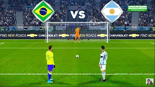 Brazil vs Argentina - Penalty Shootout | FIFA World Cup | Messi vs Neymar | eFootball PES Gameplay