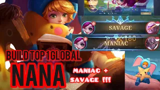 NANA build 1 top global Season baru || 20 kills MANIAC + SAVAGE !!!