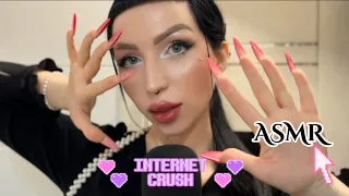 💜ASMR TRIGGERS🟣WHISPERING WITH LONG NAILS TAPPING💜CUTE GIRL🟣АСМР ПОЗДРАВЛЕНИЕ🟣