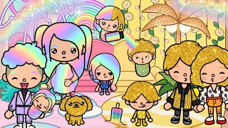 GOLD AND RAINBOW FAMILY🌈💛 COMPILATION /Toca sad stories😭/ Toca boca😉