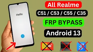 Realme C51/C53/C55/C35 Frp Bypass Without PC | All Realme Android 13 Google Account Bypass 2024