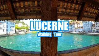 Lucerne/Luzern Switzerland 🇨🇭 Walking Tour in 4K