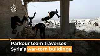 Syrian parkour team trains on war-ravaged buildings I AJ #shorts