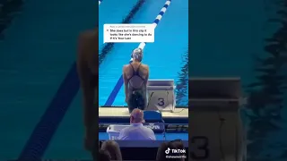 American swimmer Sierra Schmidt dances “As If It's Your Last” at the US Olympic Swim Trials.