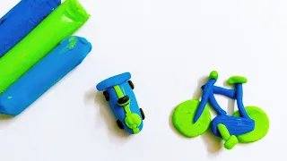 DIY | How to make Car with clay | Cycle with Clay | Clay Crafts #clay #kidscraft #kidsvideo #clayart