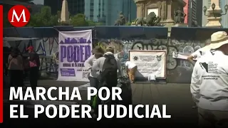 Ciudadanos se unen en defensa del Poder Judicial en el Ángel de la Independencia en CdMx