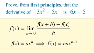 Finding the Derivative from First Principles - AS Level/Year 12 Mathematics